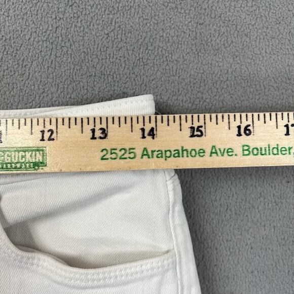 L'Agence Jeans Womens 27 White Flared High Rise Bell Bottom Denim Raw Hem Hippie - Picture 13 of 16